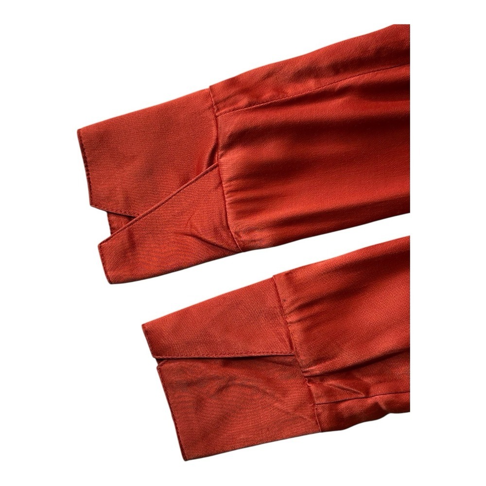 Free People Marilyn Satin Duster Red Tie Waist Long Layering Jacket Size Xs - Picture 9 of 12